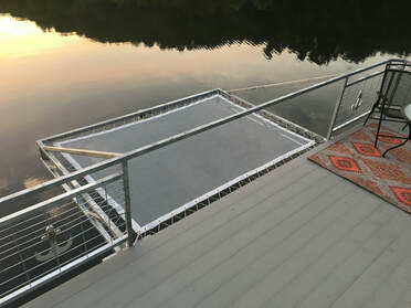 Dock net installed into frame